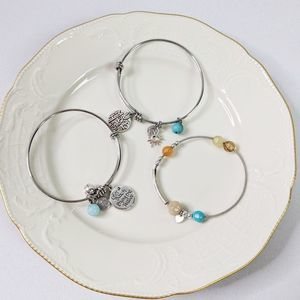 🌜3 for $25🌛3 Charm & Beaded Silver Tone Bracelet